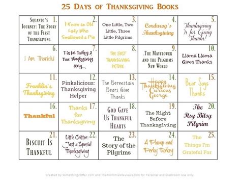 25 Days Of Thanksgiving Books With Printable Calendar The Mommies Reviews