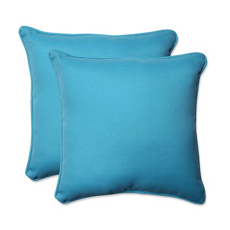 Outdoor Veranda Turquoise Throw Pillow 185 Inch Set Of 2 Includes