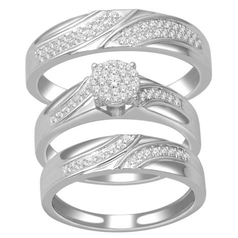 Https://tommynaija.com/wedding/3 Band Wedding Ring Set For Her Real Gold