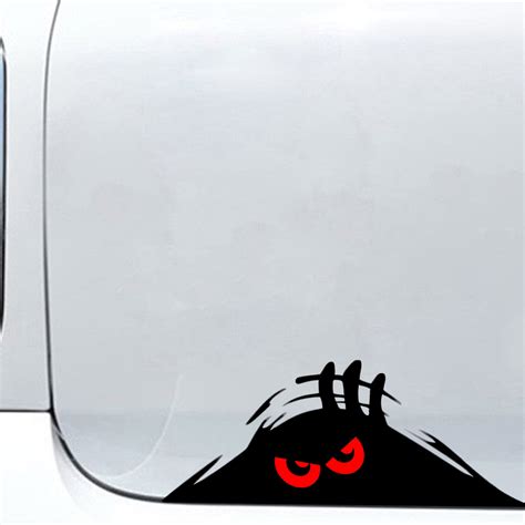 Peeking Red Eyes Monster Funny Peep Car Bumper Window Jdm Vinyl Sticker