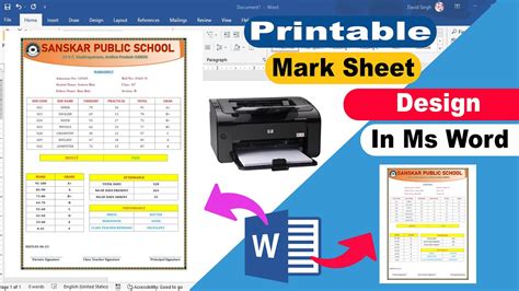 How To Create Marksheet In Ms Word School Marksheet Design In Ms Word