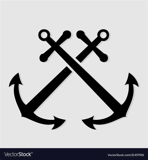Crossed Nautical Anchors Icon Royalty Free Vector Image