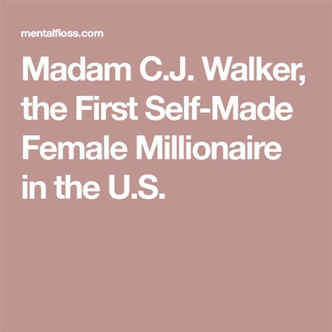 Madam Cj Walker The First Self Made Female Millionaire In The Us