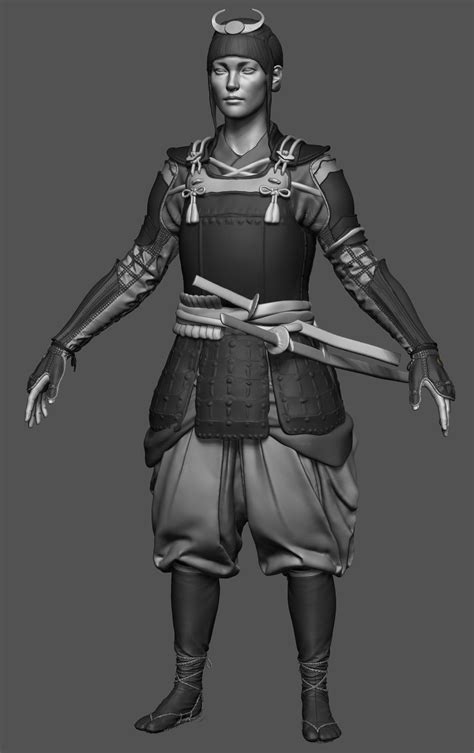 samurai armor zbrush models samurai
