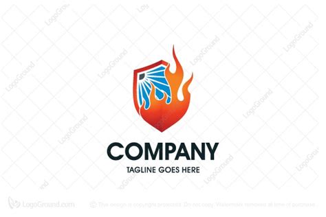 This logo that can be used by fire protection company, firestation, security companies, etc. Fire Protection Logo
