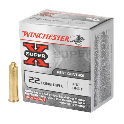 Winchester Super X Pest Control 22 Long Rifle 22lr 25gr 12 Lead Shot Shotshell 50box