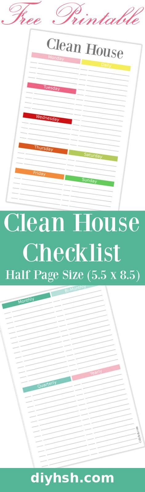 Download these free printable inspirational quote bookmarks, print them on cardstock paper and enjoy! Clean House Checklist - Free Printable (5.5 x 8.5) | House cleaning checklist, Clean house, Cleaning