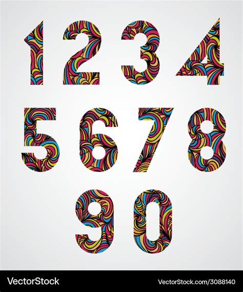 Trendy Numbers Design Decorated With Beautiful Vector Image