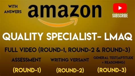 amazon quality specialist lmaq full video round 1 round 2 and round 3 online assessment