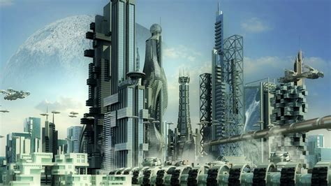 Futuristic Cityscape With Metallic Stock Motion Graphics Sbv 304511913