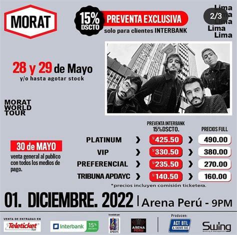 Morat en Lima y Arequipa precio de las entradas zonas y detalles de su concierto en Perú Infobae