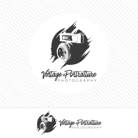 Abstract Silhouette Photography Logo Vintage Style Camera Icon Vector