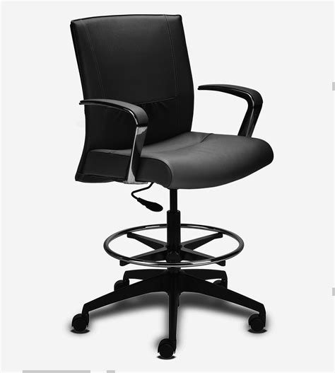 Black Modern Executive Leather Drafting Chair Ambience Doré