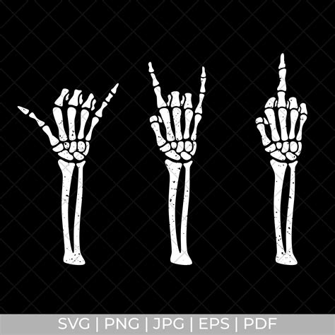 Skeleton Middle Finger Svg Free