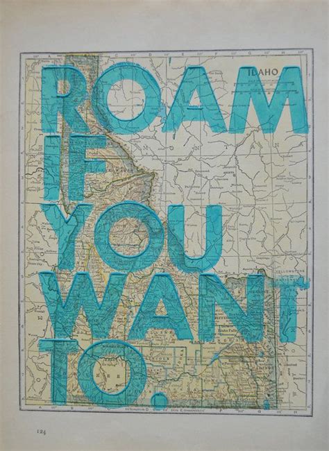Idaho Roam If You Want To Letterpress Print On Antique Atlas Page