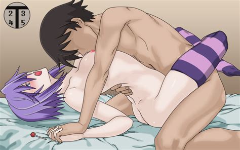 Rule 34 Aono Tsukune Arched Back Ass Bed Blue Eyes Blush