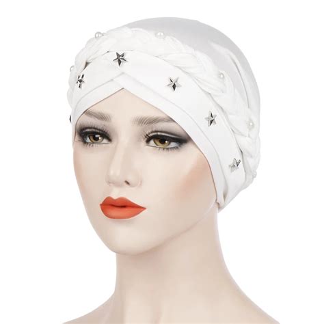 New Beaded Braid Hijab Caps Spring And Autumn Muslim Wrap Turban Cap Fashion Cotton Inner Hijabs