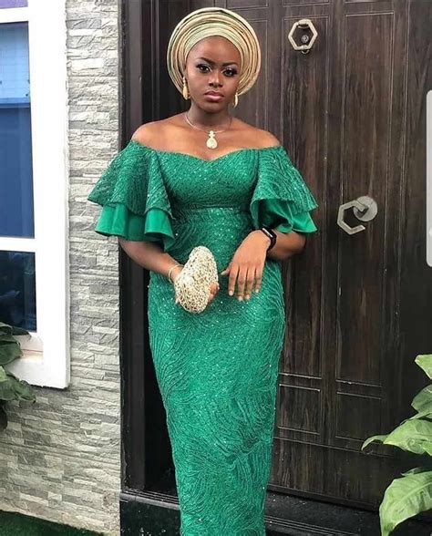 80 Latest Aso Ebi Styles For 2024 Updated Weekly Thrivenaija African Lace Dresses Aso Ebi