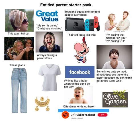 Entitled Parent Starter Pack R Starterpacks