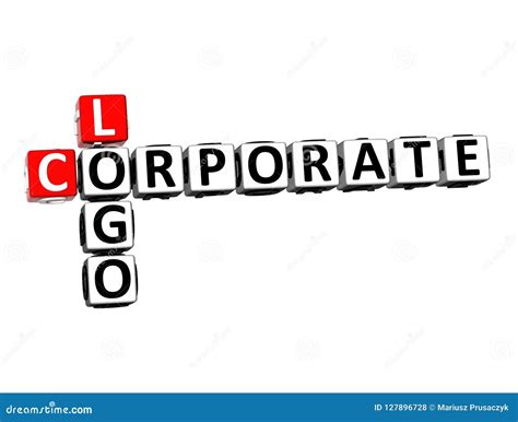 3d Rendering Crossword Logo Corporate Word Over White Background Stock