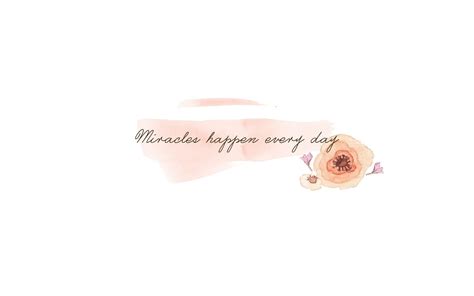 Not all minimalist desktop wallpapers are a simple blank background with basic artwork. Minimal watercolour Peach floral Miracles happen desktop ...