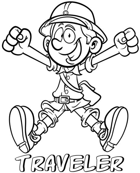 Here are coloring made from original illustrations from comic books (marvel, dc comics.), or illustrated versions of famous books. Comic book style traveler coloring page professions