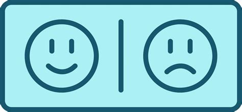 Good And Bad Emoji Face Turquoise Icon Or Symbol 24159613 Vector Art
