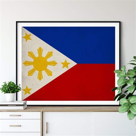 Philippines Flag Art Philippines Flag Print Flag Poster Etsy