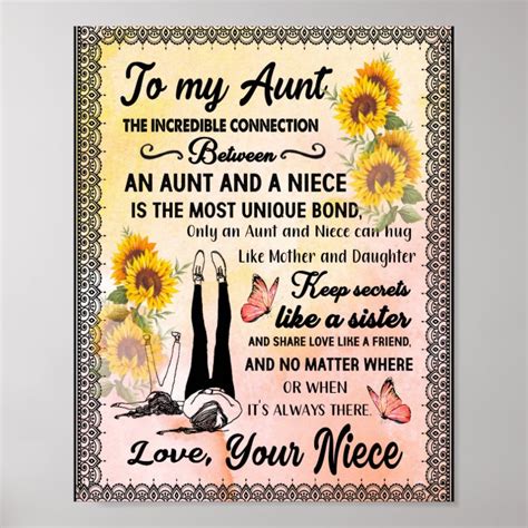 Aunt Ts Letter To My Aunt Love From Niece Poster