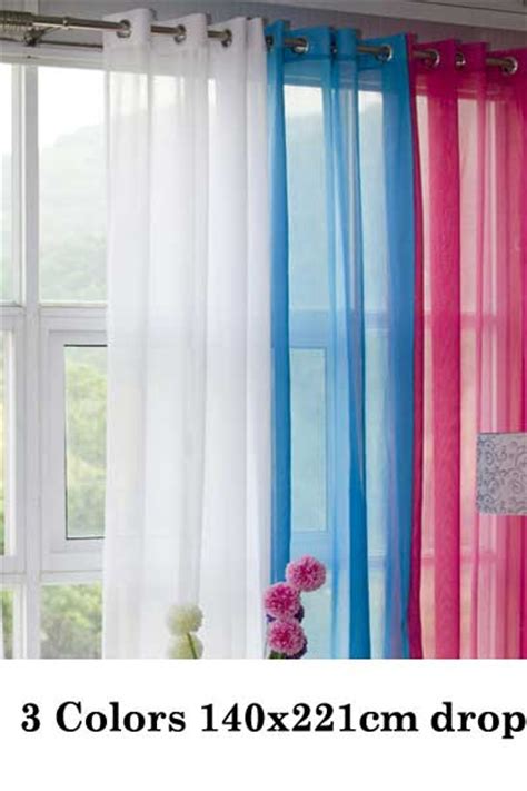Eyelet Textured Sheer Curtains 140x221 Curtain Aqua Blue White Hot Pink