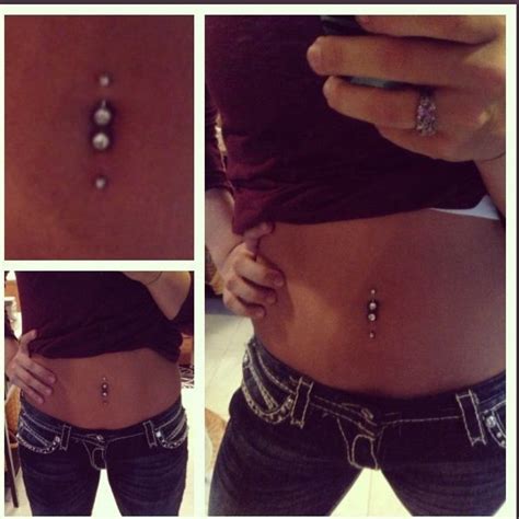 Belly Button Double Double Belly Piercing Love