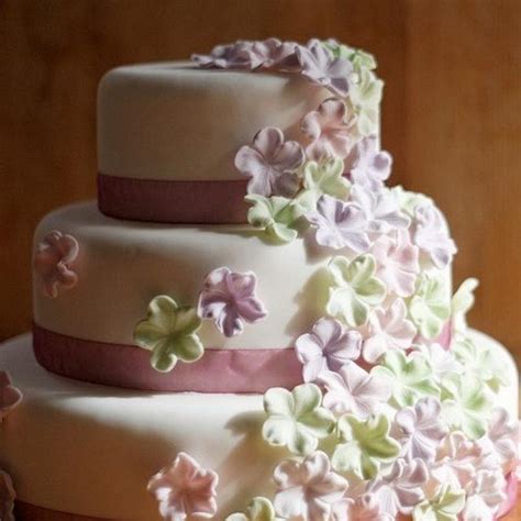 Pastel Flowers Wedding Cake Cake By Cakeadoodledee