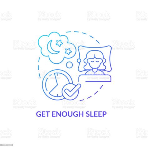 Get Enough Sleep Blue Gradient Concept Icon Stock Illustration