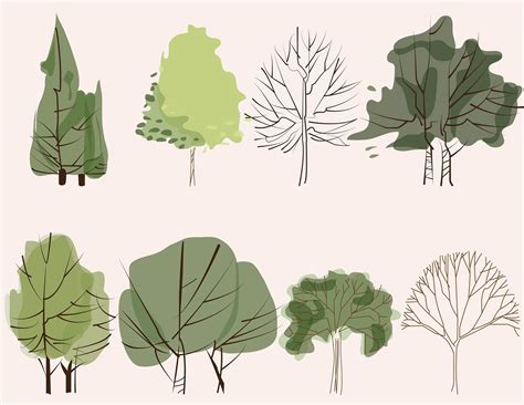 Cutout trees vegetation plant illustration Vector PNG Digital print
