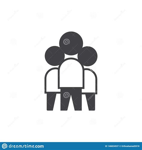 Team Work Icon Vector Sign Symbol Full Editable With Three Person
