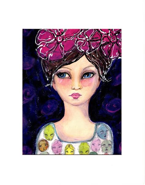 Mixed Media Whimsical Fairy Orignal Art Whimsical Faces Childrent Art