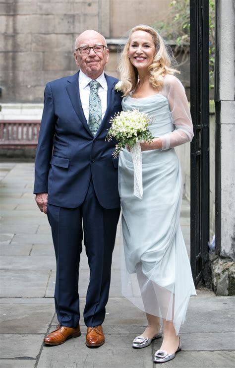 jerry hall marries rupert murdoch in london — see her blue wedding dress closer weekly