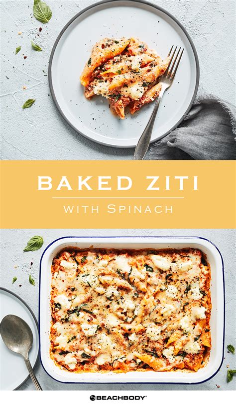 Baked Ziti With Spinach Vegetarian Recipe The