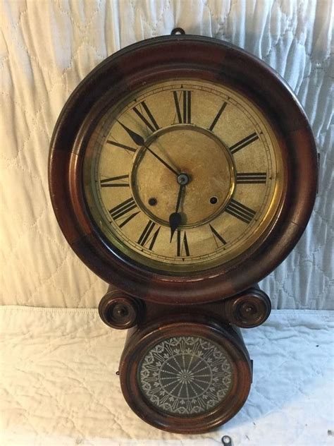 Rare Antique Ansonia Wall Clock Figure Eight Time And Strike Victorian Art Nouveau Measures 22