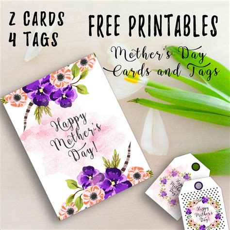 Breakfast in bed, brunch with mom, a spa day. Free Printable Mother's Day Cards