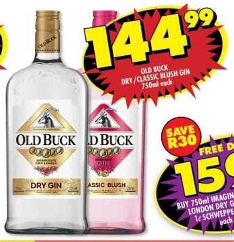 Old Buck Dryclassic Blush Gin 750ml Each Offer At Shoprite