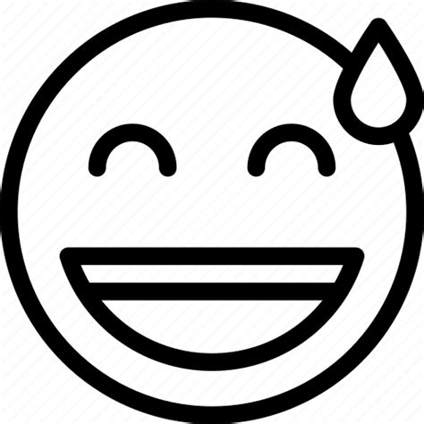 Grinning With Sweat Emoticons Smiley People Icon Download On