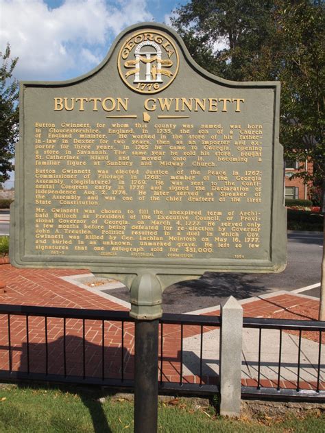 Button Gwinnett Gwinnett County Georgia Historical Society
