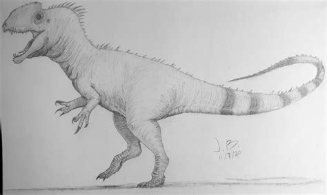 2020 Dilophosaurus Drawing Paleoart