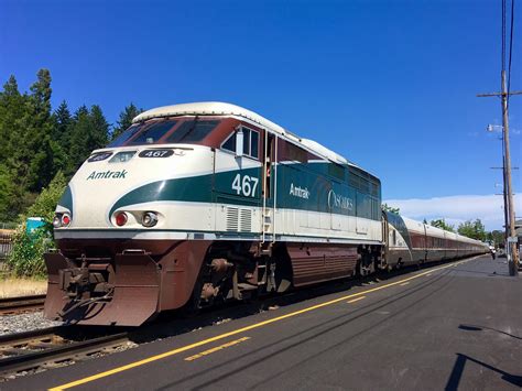 Amtrak Cascades 508 Led By Amtk 467 Waits To Depart Eugene Or On A
