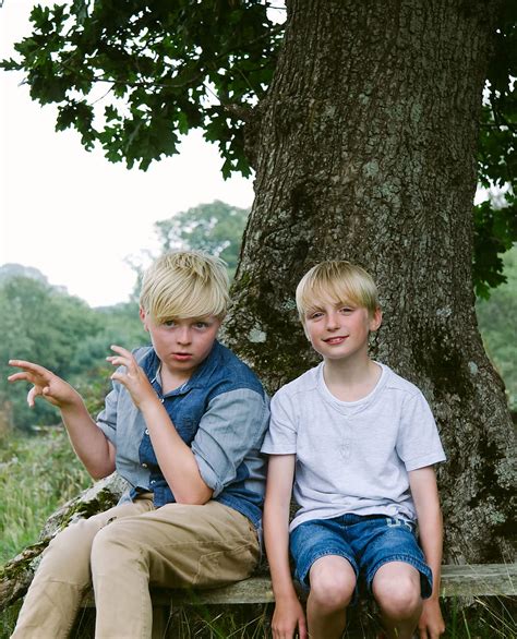 Brothers Sitting Under A Tree By Helen Rushbrook