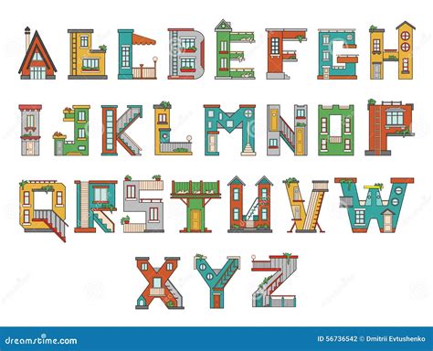 Alphabet Cartoon House Stock Illustration Illustration Of Design