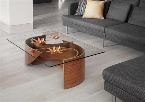 The Wave Coffee Table Combines Wood And Glass Into A Uniquely Modern Piece Of Furniture And Is
