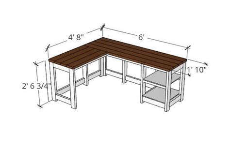 Diy L Shaped Desk Step By Step Instruction Plans Etsy