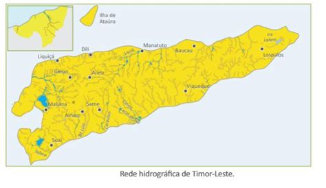 Blog de Geografia Mapa Rede hidrográfica de Timor Leste